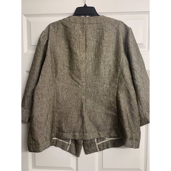 Coldwater Creek Gold Tweed Beaded Blazer Size W24 Winter - Picture 3 of 9